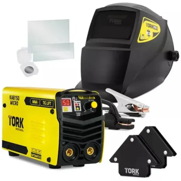 Kit máquina de solda mma-tig e máscara solar 150A super tork — fotografia 7