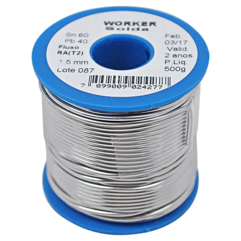 Fio de estanho para solda 1,5MM 60X40 469 Worker - 500GR carretel — fotografia de referência
