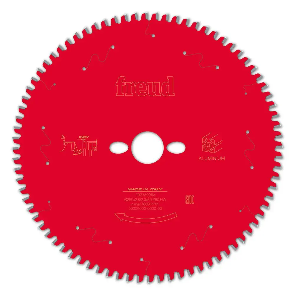 Disco de serra 10 80 dentes para alumínio FR23A001M Freud