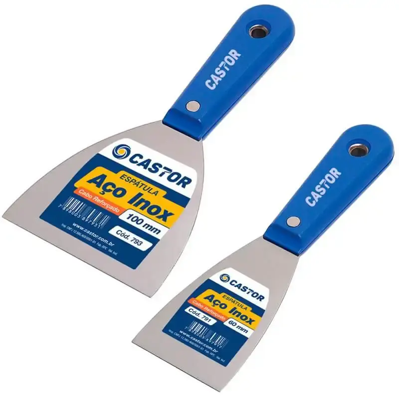 Kit espátulas de aço cromado 60 MM e 100 MM Castor — fotografia de referência