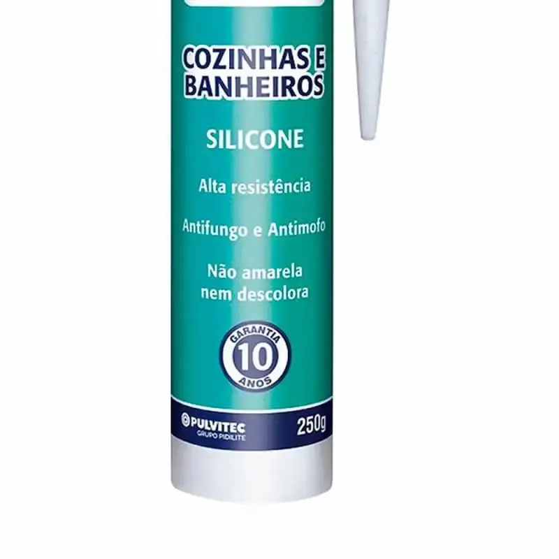 Silicone tubo 250G incolor acético para cozinha e banheiro ZK132 Pulvitec — fotografia 3