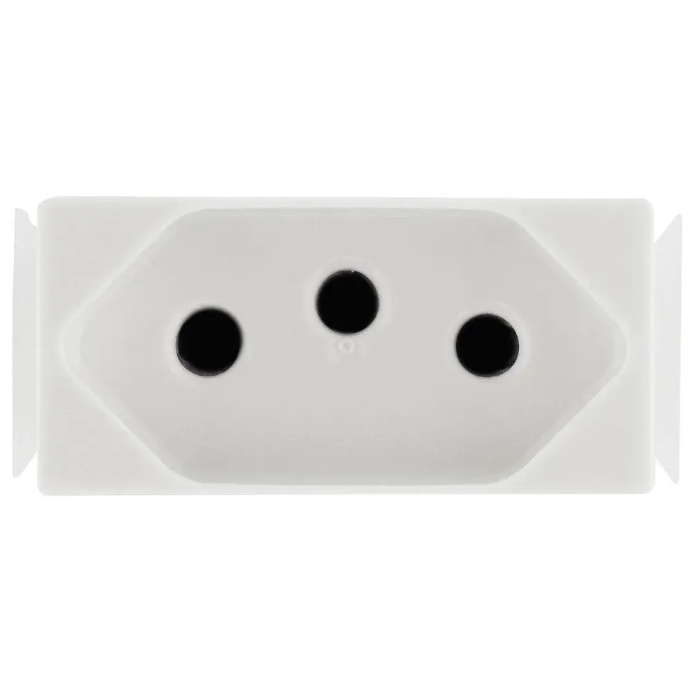 Módulo de tomada 2P+T aria 10A branco 250V Tramontina — fotografia de referência