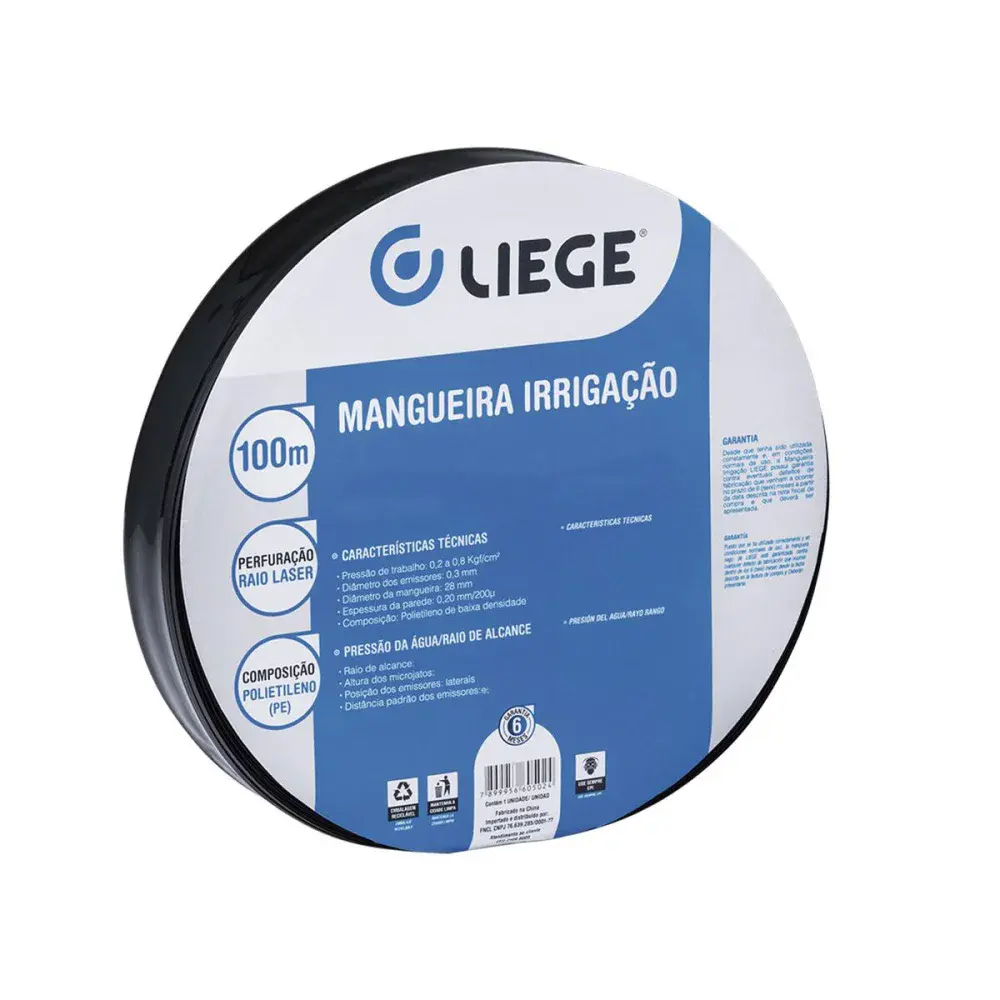 Rolo de mangueira de irrigação com jato vertical 100M Liege — fotografia 3