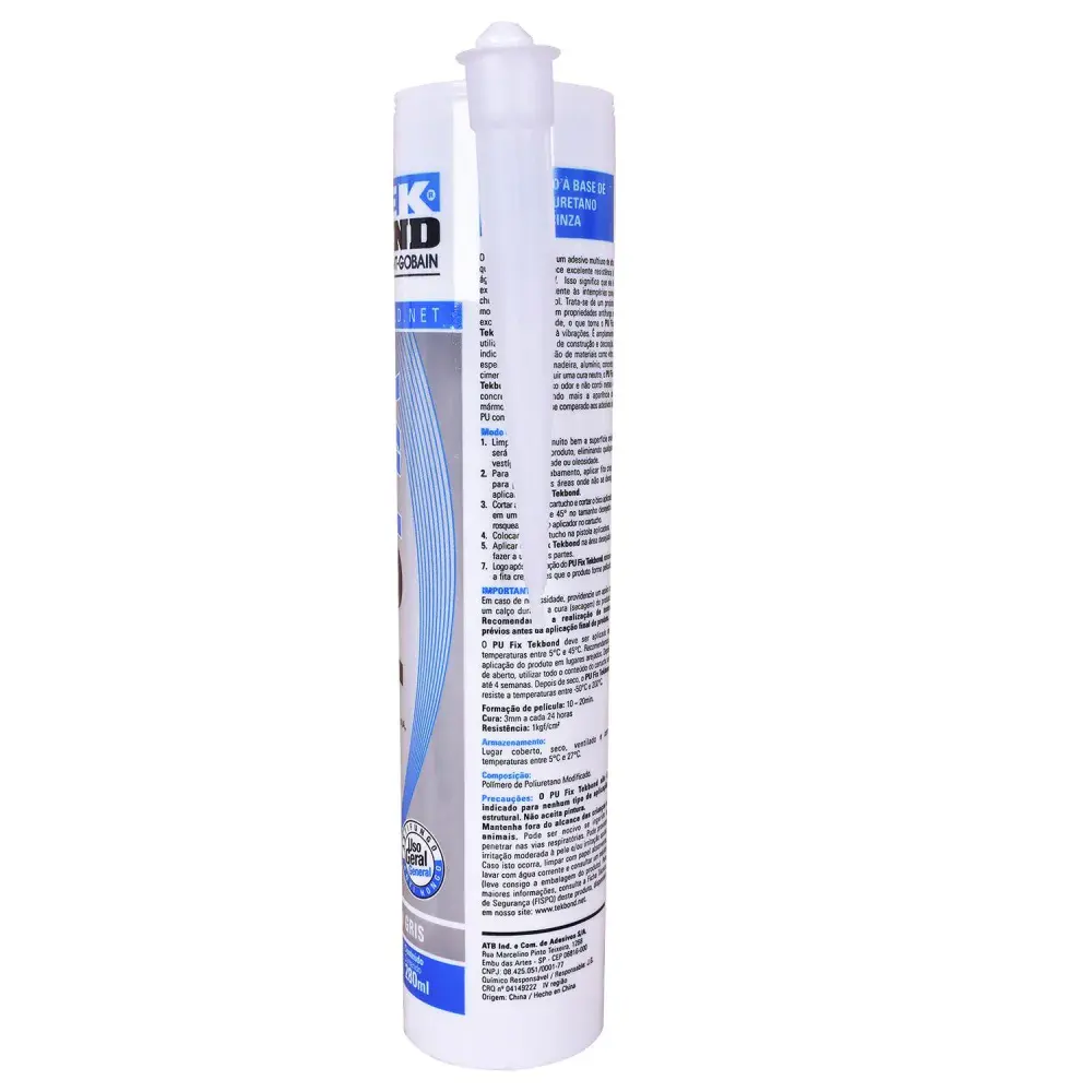 Adesivo multiuso PU40 fix cinza 280ML Tekbond — fotografia 4