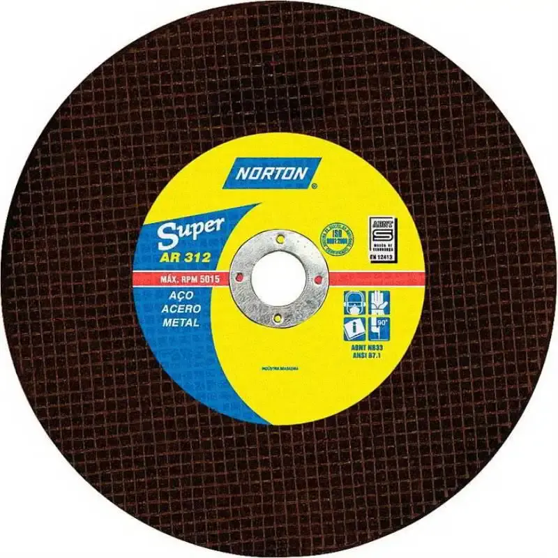 Disco de corte 12 POL com furo de 1" AR312 Norton — fotografia de referência