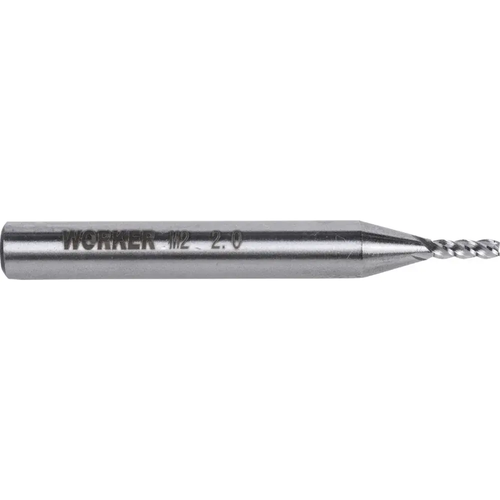 Fresa de topo reto aço rápido 2MM haste 6MM Worker — fotografia de referência