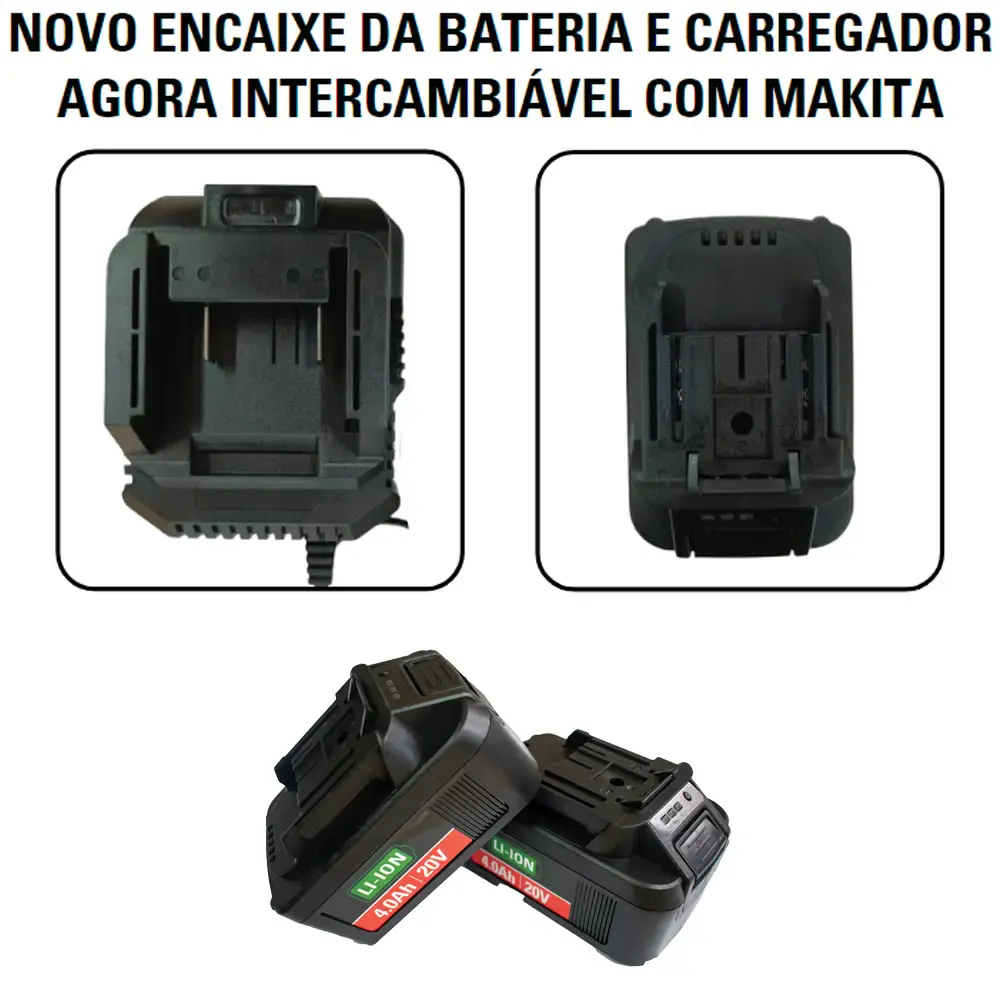 Chave de impacto 20V 1/2POL com bateria e jogo de soquetes 14 a 21 MM EVSLI-4 evald Sigma — fotografia 4
