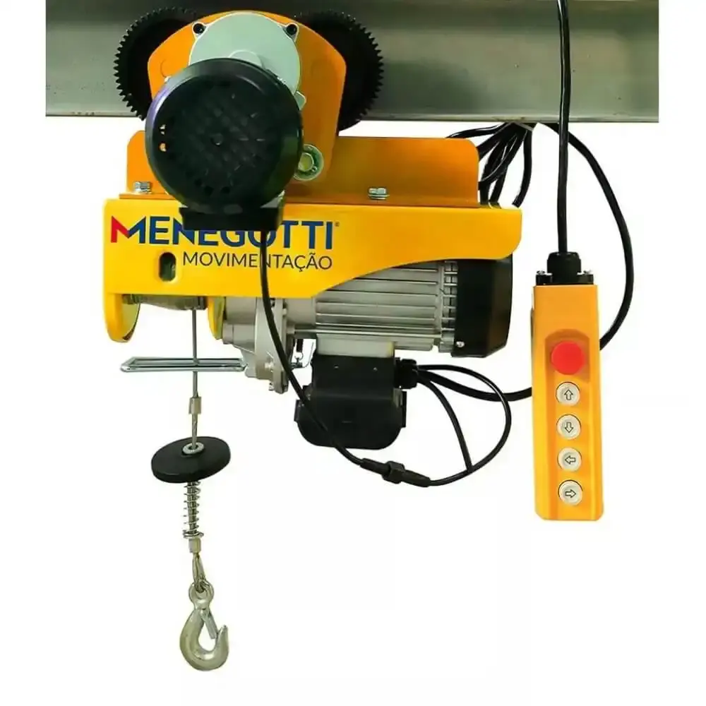 Talha guincho elétrico com trole 1 TON elevação 12M 220V Menegotti — fotografia de referência