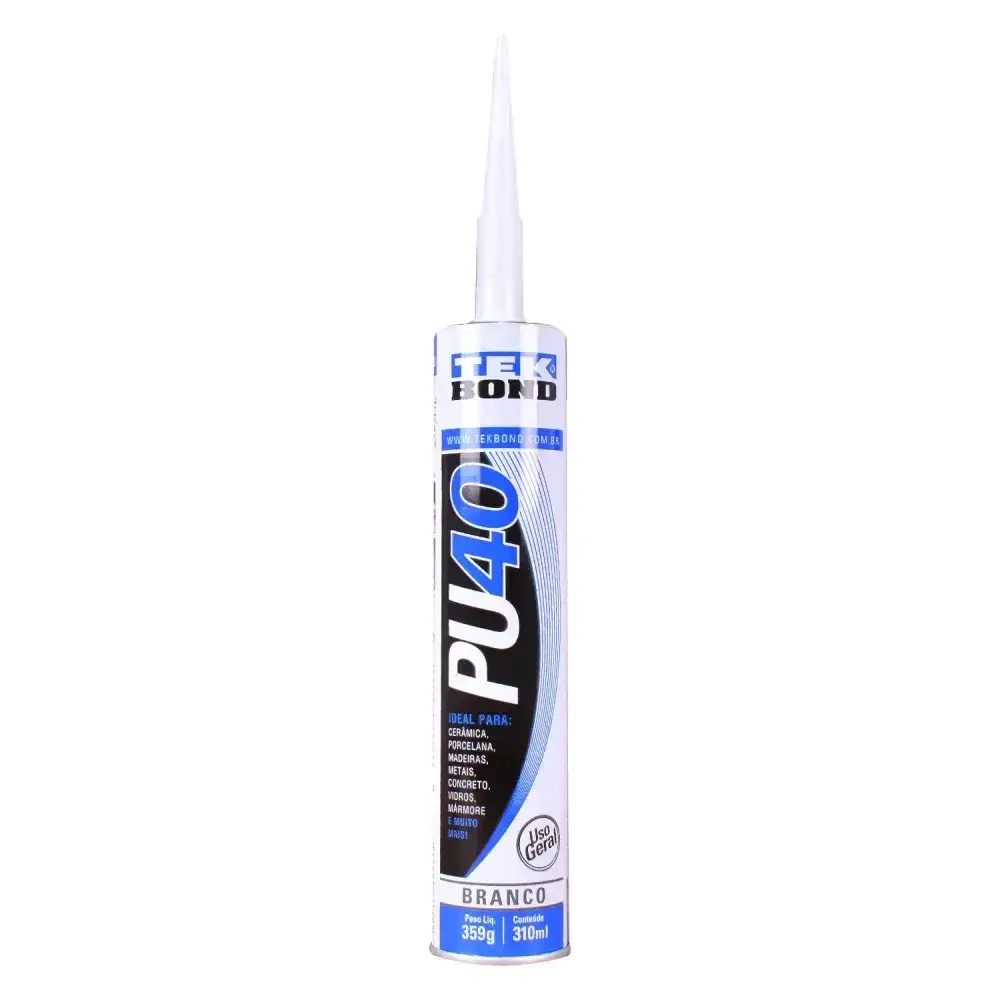 Adesivo poliuretano PU40 branco cartucho 310ML Tekbond — fotografia 5