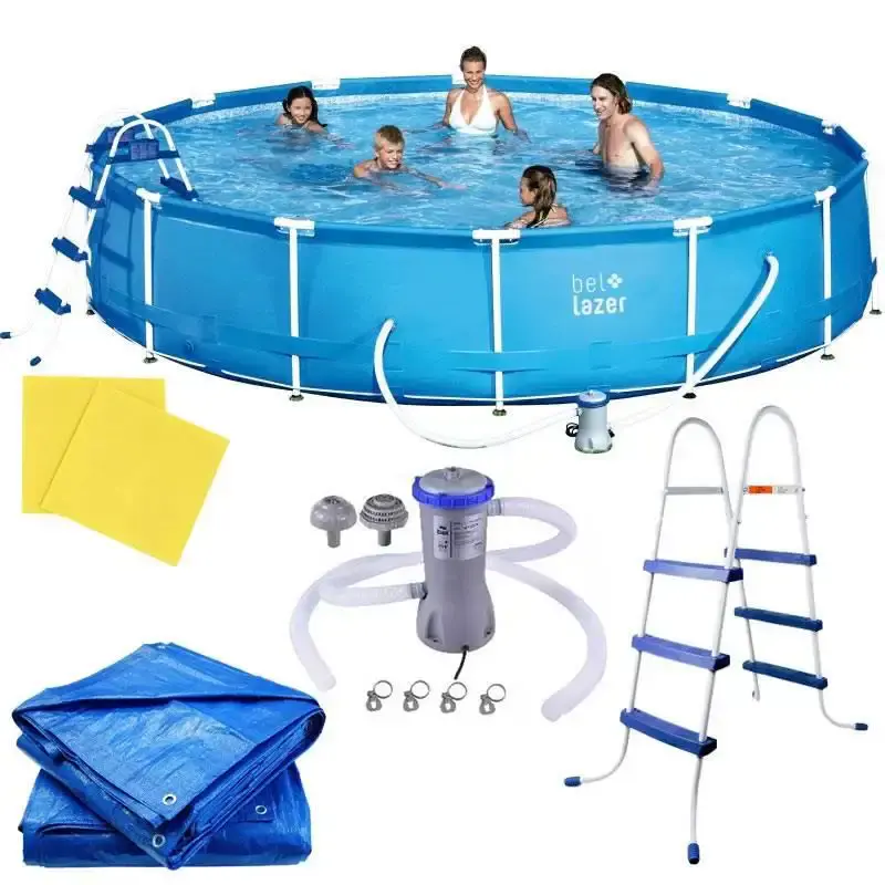 Piscina com Armação 13.000 Litros 457 x 91 CM com Filtro, Cobertura, Forro e Escada BEL 110 V BEL FIX