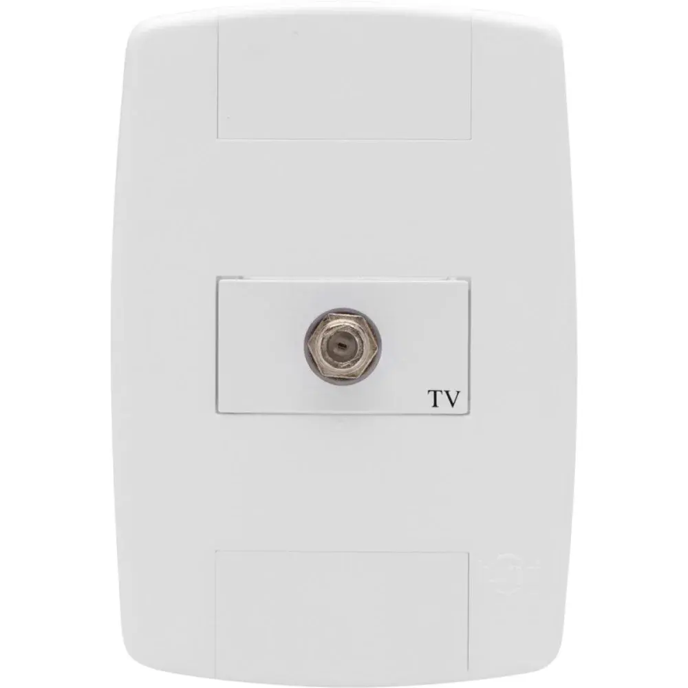 Tomada antena tv branca lev Ilumi — fotografia de referência