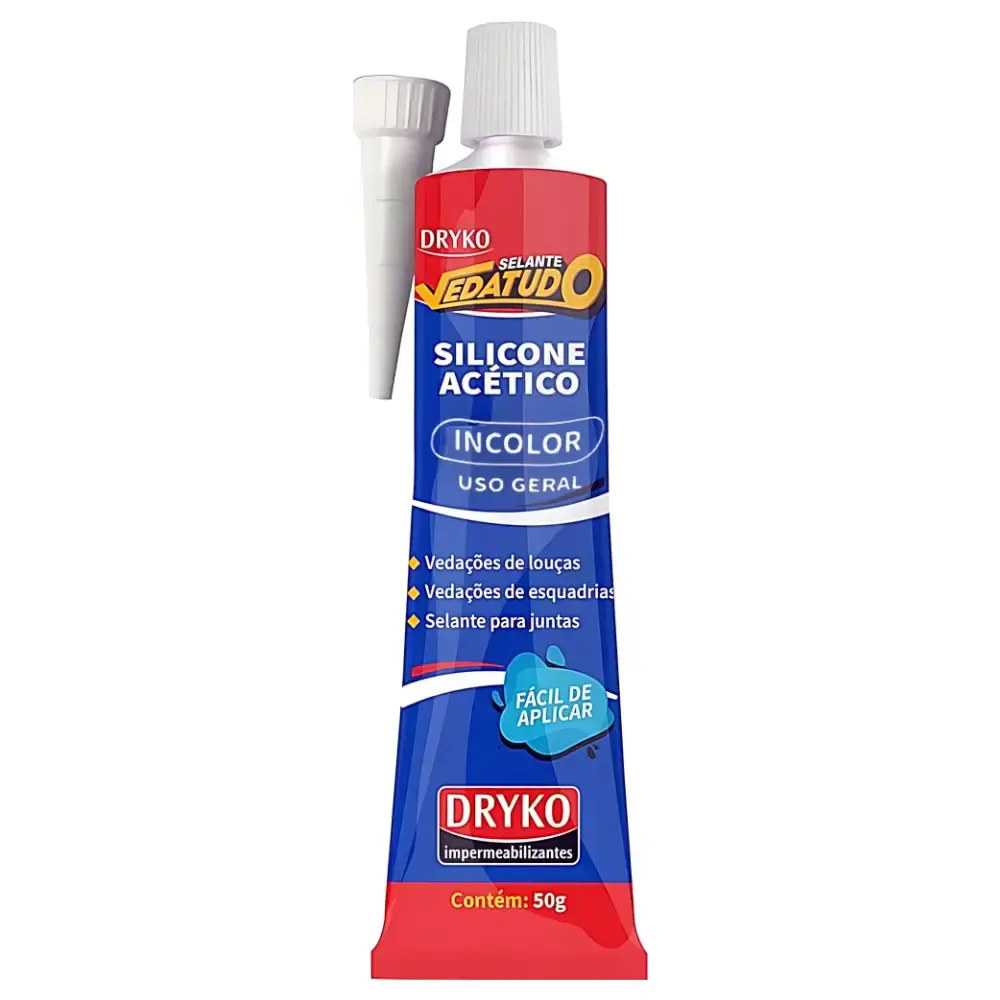 Silicone acético selante vedatudo incolor 50G Dryko
