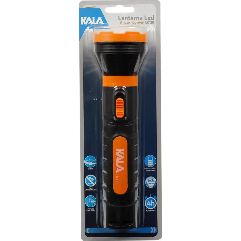 Lanterna led recarregável 3W 4V 900MAH bivolt Kala — fotografia 6