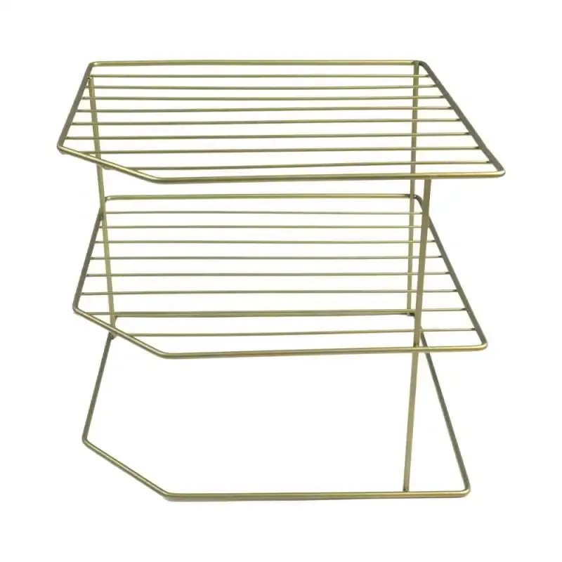 Organizador porta pratos horizontal viena 3 níveis em aço verde oliva 990844 BEL BEL FIX — fotografia 4