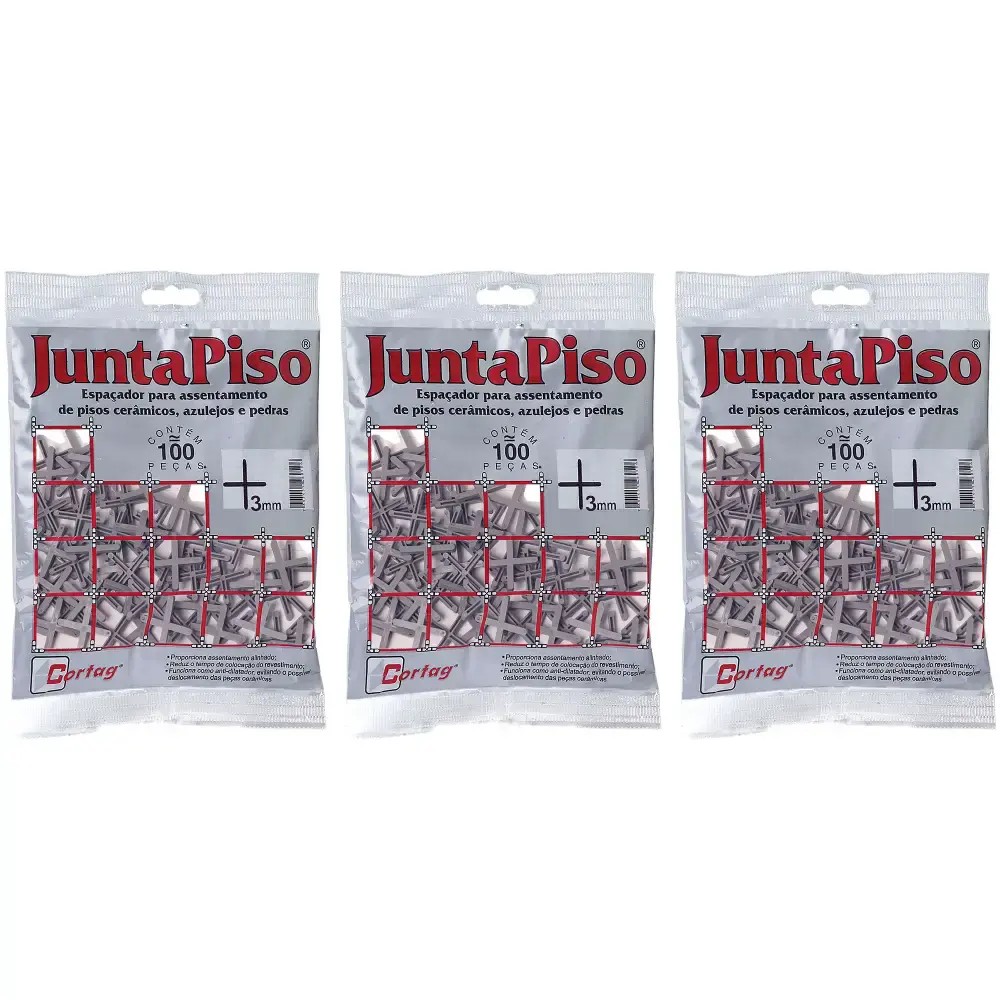 Espaçador Junta Piso 3 mm com 300 Unidades 60510 CORTAG — fotografia de referência