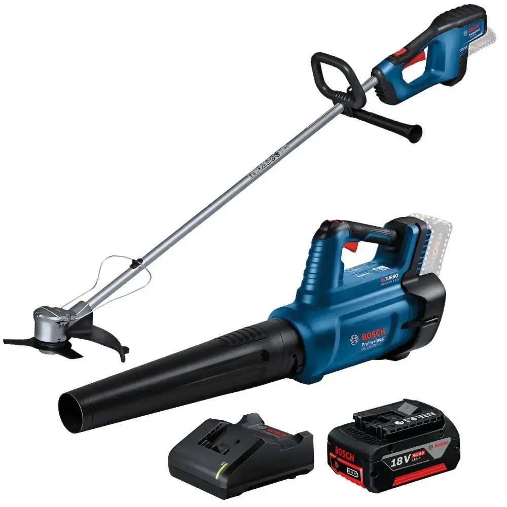 Roçadeira GRF 18V-23 com soprador de ar e bateria 18V 4,0AH carregador bivolt Bosch — fotografia de referência