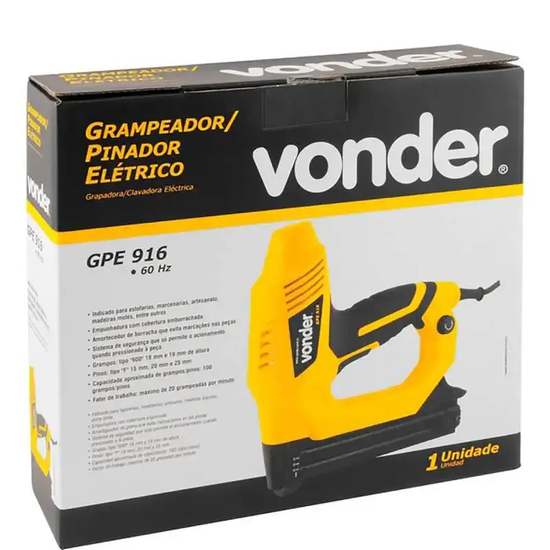 Grampeador e pinador elétrico GPE 916 Vonder 220 V — fotografia 3