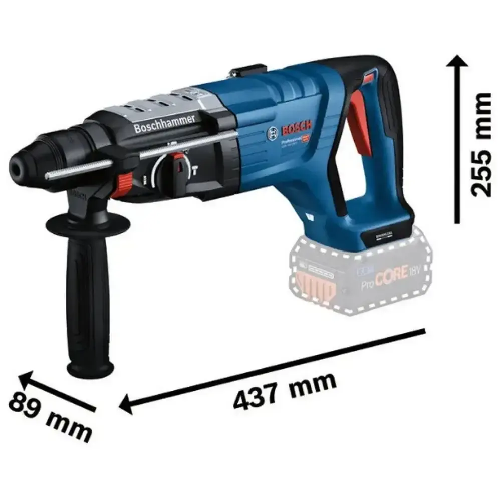 Martelete plus a bateria 18V 3,0KG brushless sem bateria e carregador GBH 18V-28 d Bosch — fotografia 3
