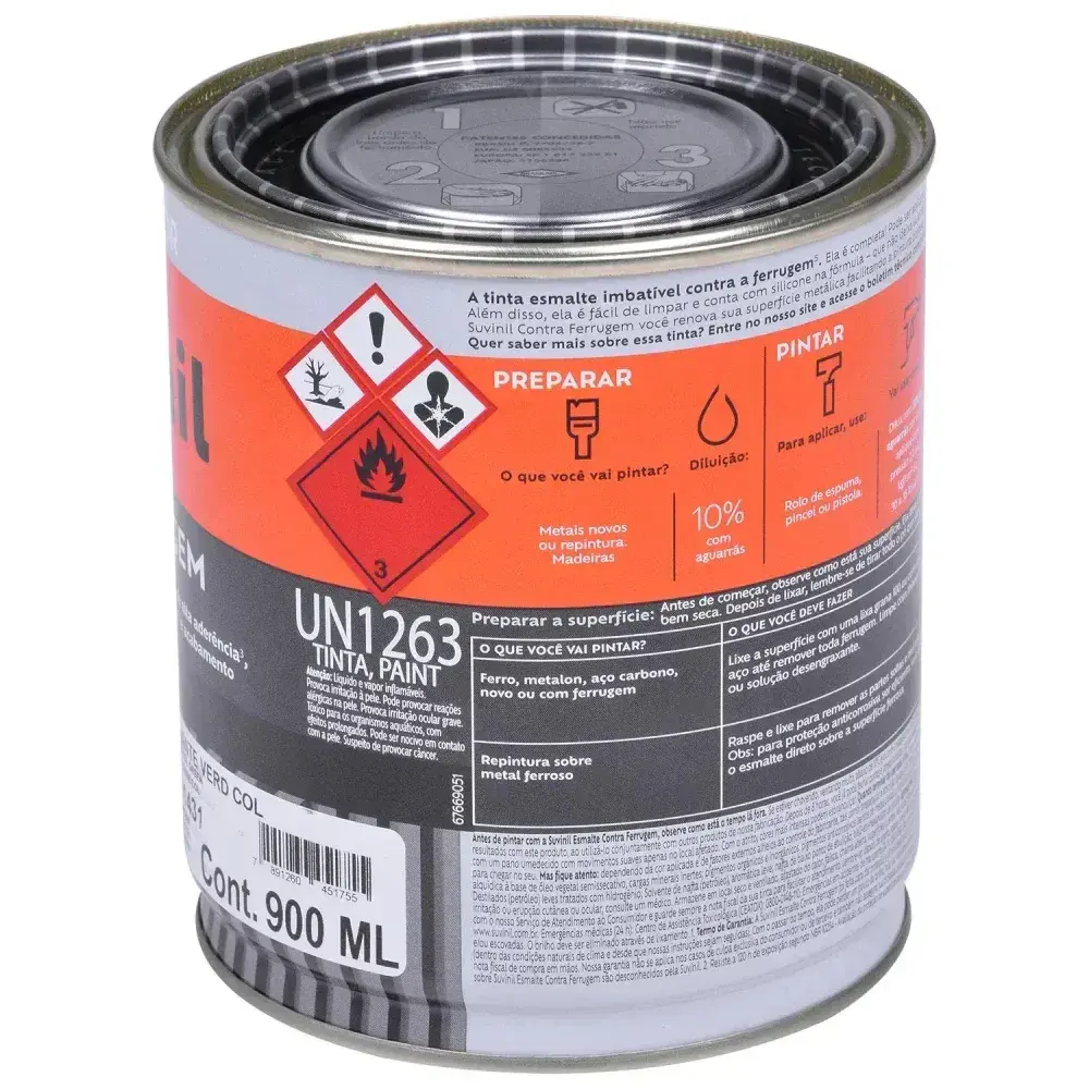 Tinta esmalte contra ferrugem brilho verde colonial 900ML Suvinil — fotografia 6