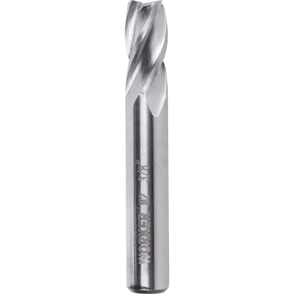 Fresa de topo reto aço rápido 3/8” haste 3/8” Worker — fotografia 7