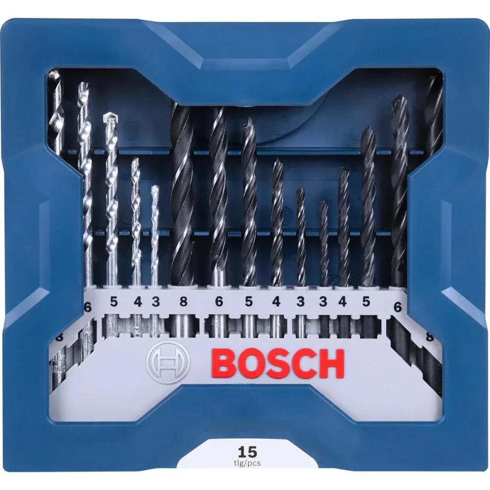 Jogo de brocas mini x-line com 15 peç 3-8MM Bosch — fotografia de referência