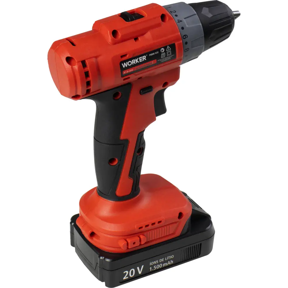 Parafusadeira 20V brushless 1 bateria Worker — fotografia 3