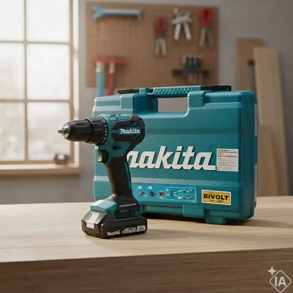 Parafusadeira furadeira impacto bateria 18V com carregador e maleta 74PÇS DHP490WVX1 Makita — fotografia 7