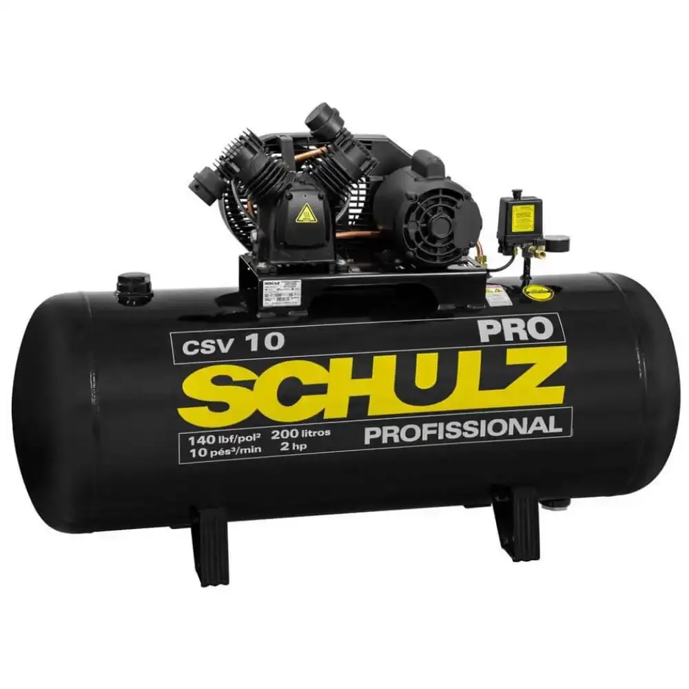 Compressor de ar 2,0 HP 10 pés 200 litros pro CSV 10/200 Schulz 110 V — fotografia 4