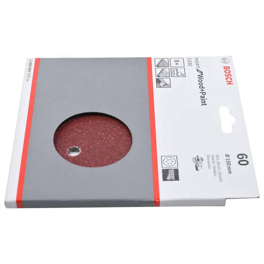 Folha de lixa C430 150MM com 5 unidades Bosch — fotografia 4