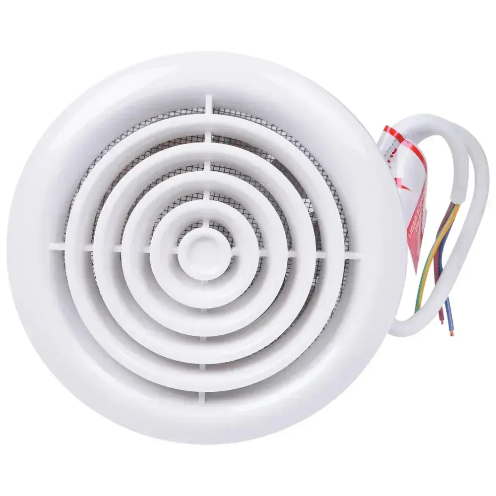 Exaustor para banheiro redondo 100MM 220V branco Liege — fotografia 5