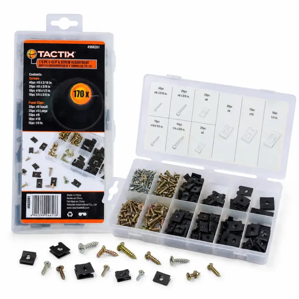 Kit parafusos e clips de painel para carroceria com 170 peças Tactix — fotografia de referência