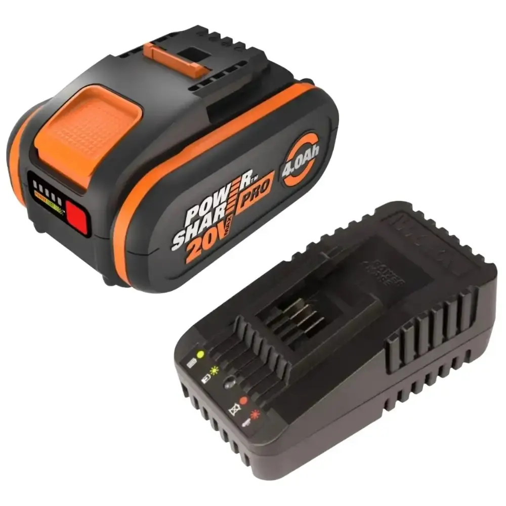 Bateria de lítio 20V 4,0AH e carregador powershare 16-20V bivolt Worx — fotografia de referência