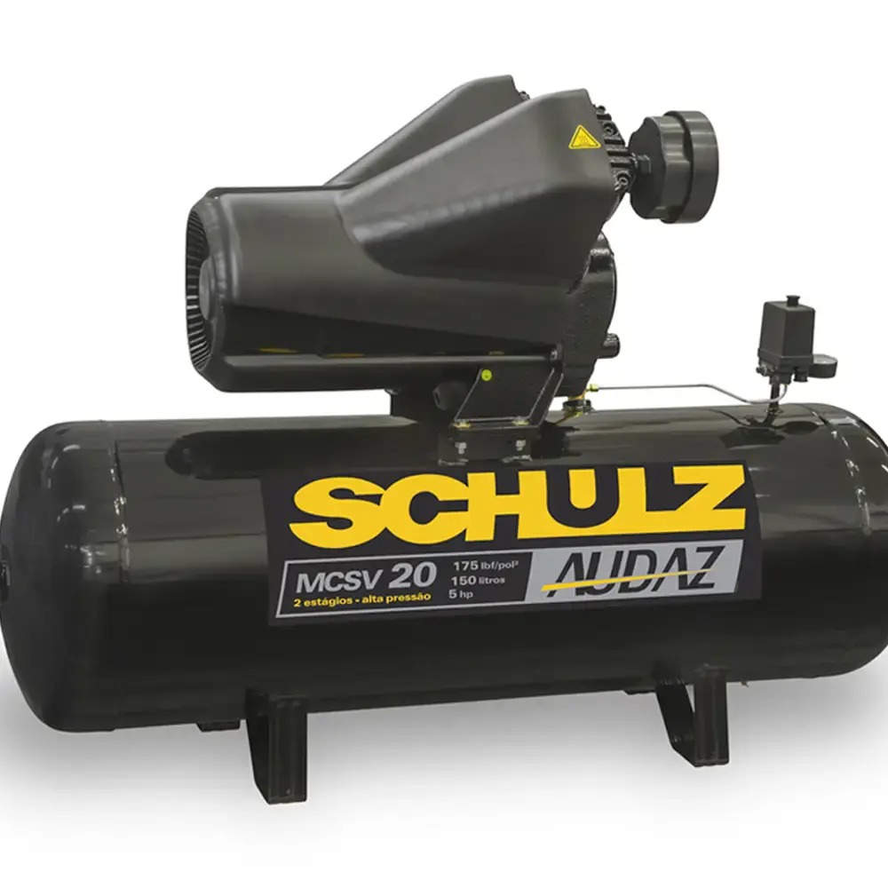 Compressor de ar 5,0 HP 20 pés 150 litros trifásico audaz mcsv 20/150 Schulz — fotografia 5