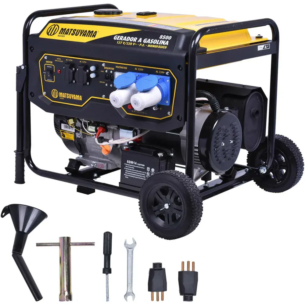 Gerador de energia à gasolina 8500W bivolt Matsuyama