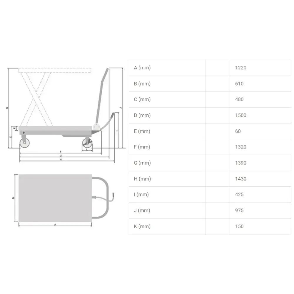 Mesa pantográfica hidráulica 800 KG MEE800 Bovenau — fotografia 5