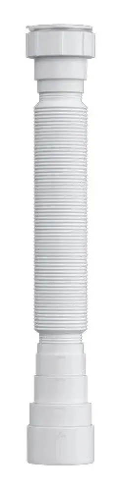 Sifão sanfonado universal de plástico branco 30CM Herc — fotografia 2