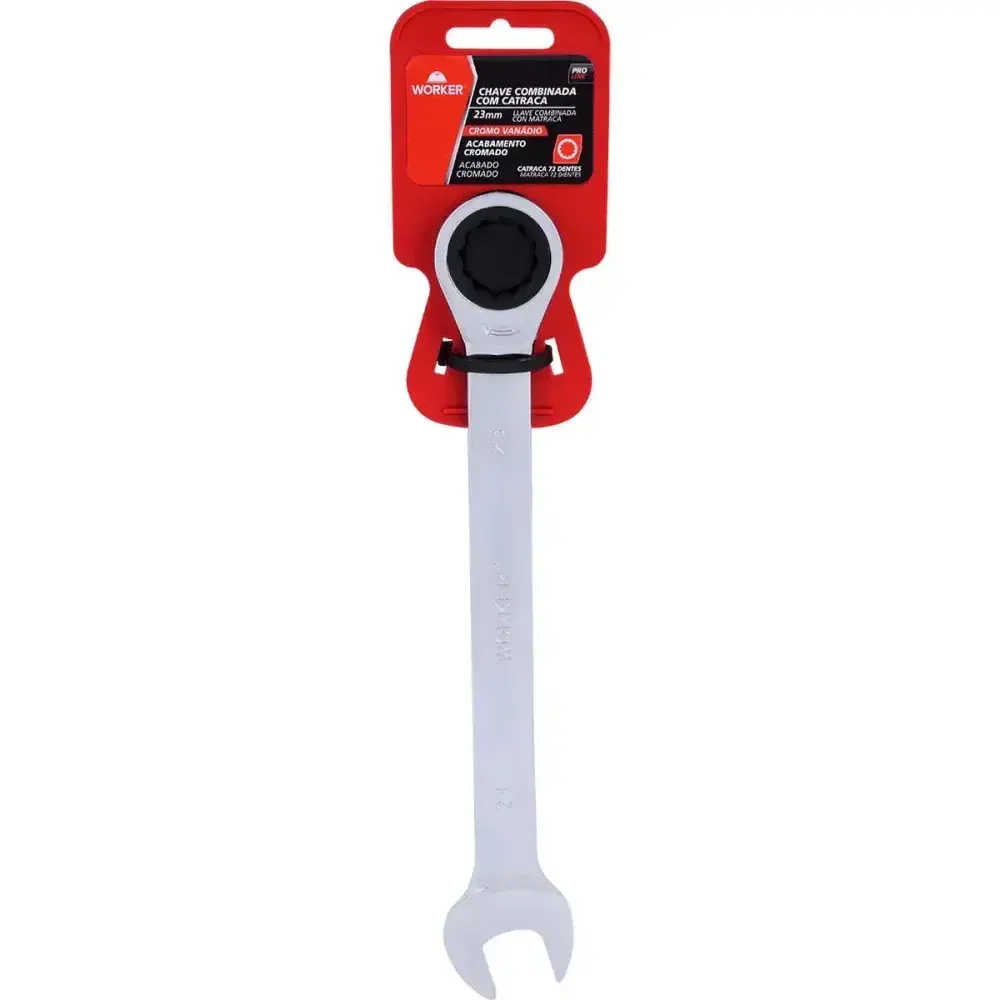 Chave combinada com catraca cromo vanádio 23MM Worker — fotografia 12