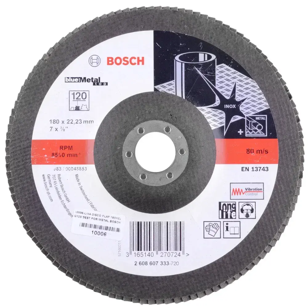 Disco flap 180X22MM G120 best for metal Bosch