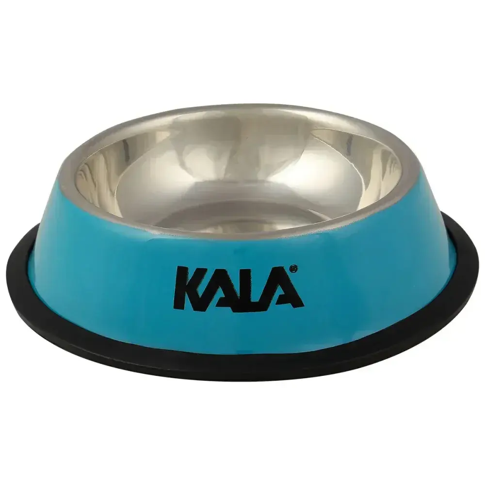 Tigela para pets em aço inox azul 15CM Kala — fotografia 4