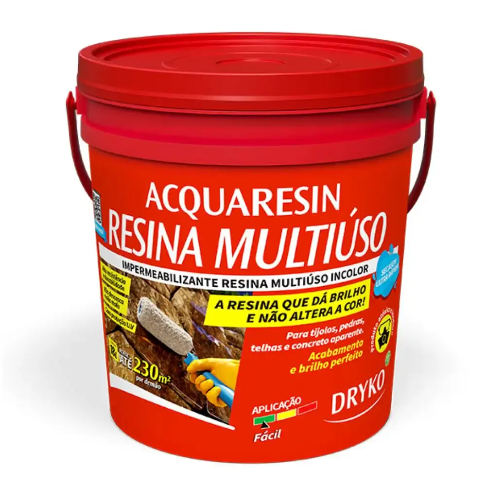 Resina liquida impermeabilizante 18 litros incolor multiuso acquaresin dryco