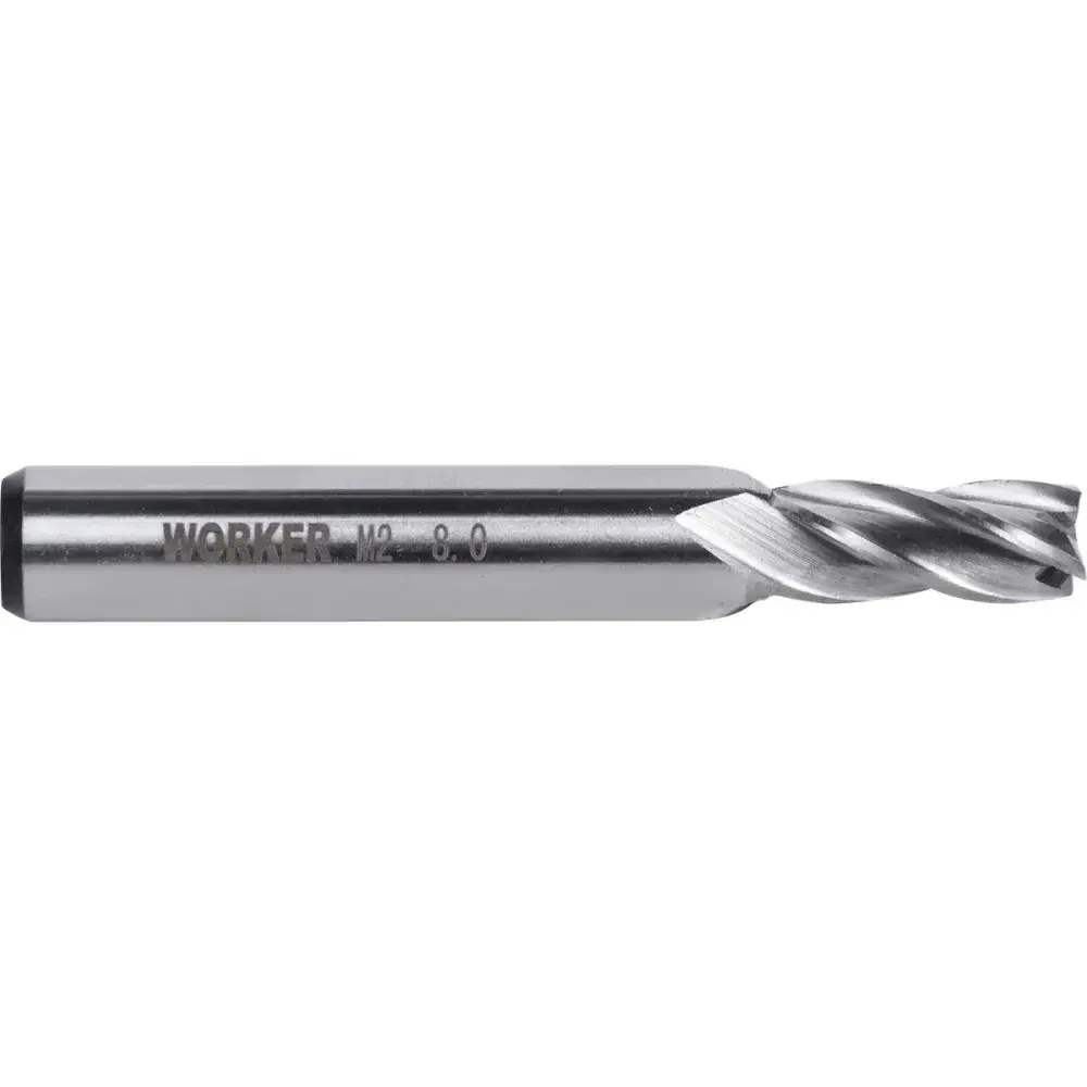 Fresa de topo reto aço rápido 8MM Worker — fotografia 6