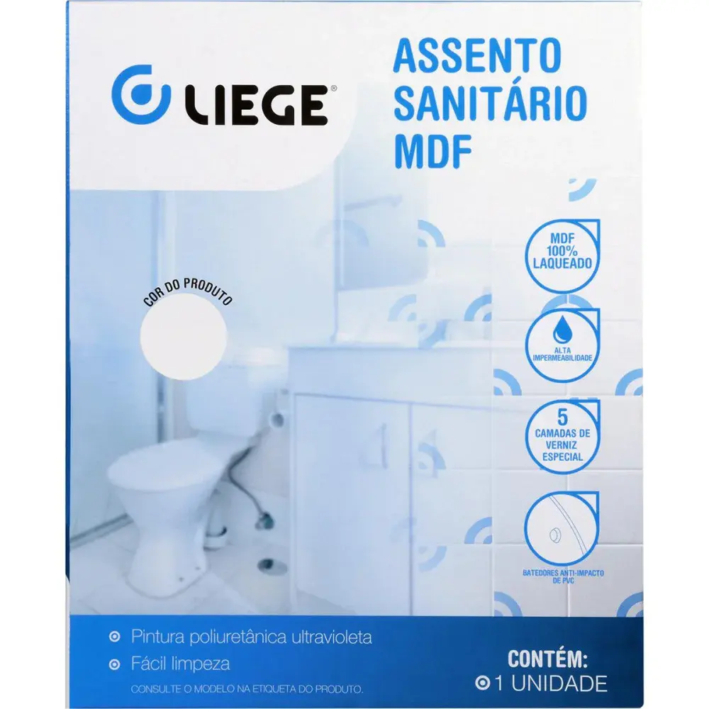 Assento sanitário em mdf laqueado convencional biscuit Liege — fotografia 4