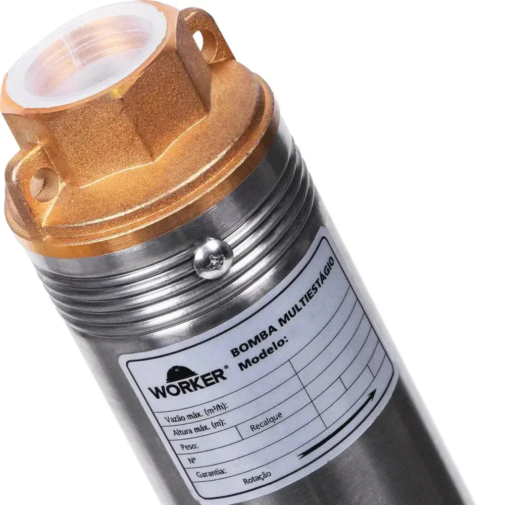 Bomba submersa multiestágio 3 1HP 750W Worker 127V — fotografia 10