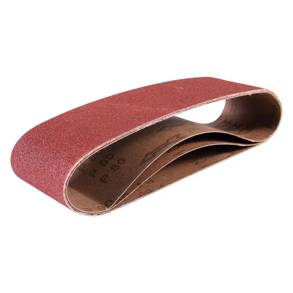 Lixa cinta 75 x 610MM grão 80 costado de lona 3 peç Worker — fotografia de referência
