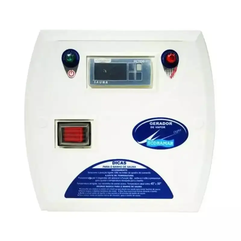 Gerador de Vapor Inox para Sauna 12.0Kw 220V Trifásico c/ Quadro Digital e Kit Acessórios SODRAMAR — fotografia 3