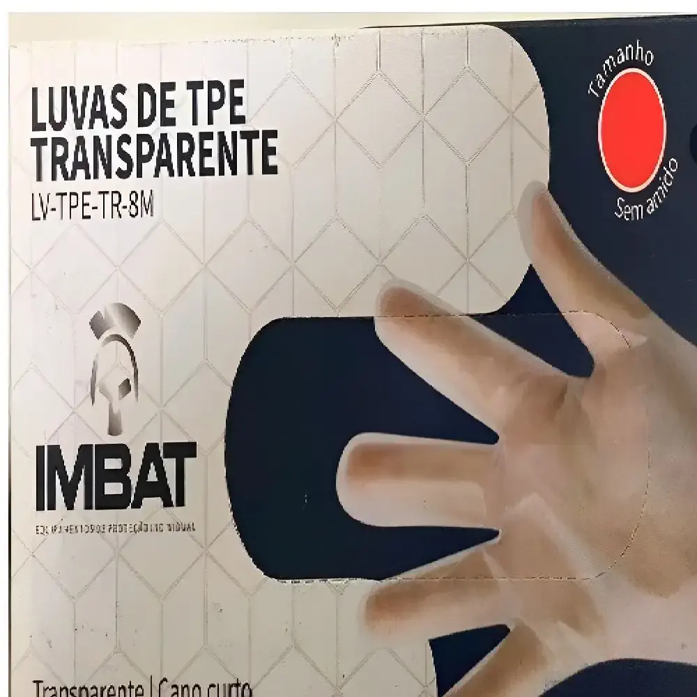 Luva procedimento descartável transparente g com 100 unidades Imbat — fotografia 5