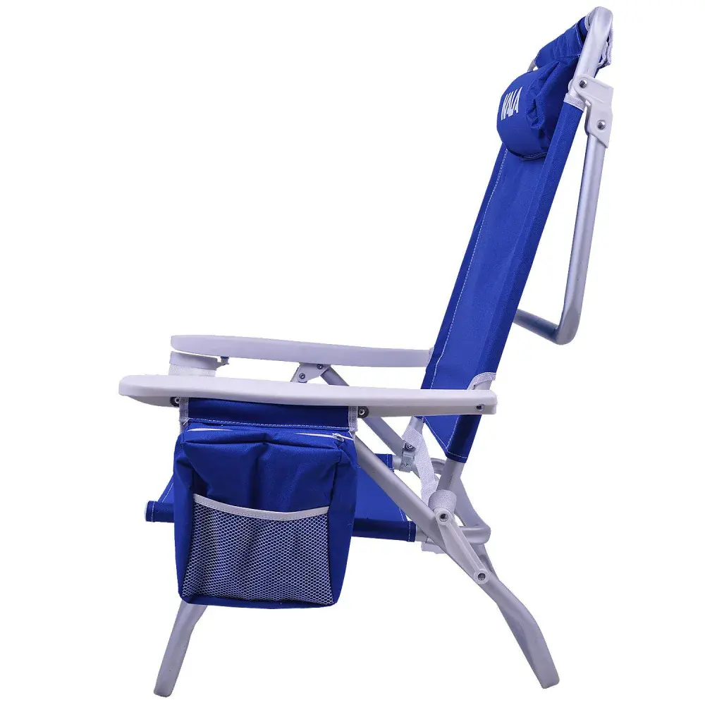 Cadeira de praia reclinável com bolsa térmica azul Kala — fotografia 3