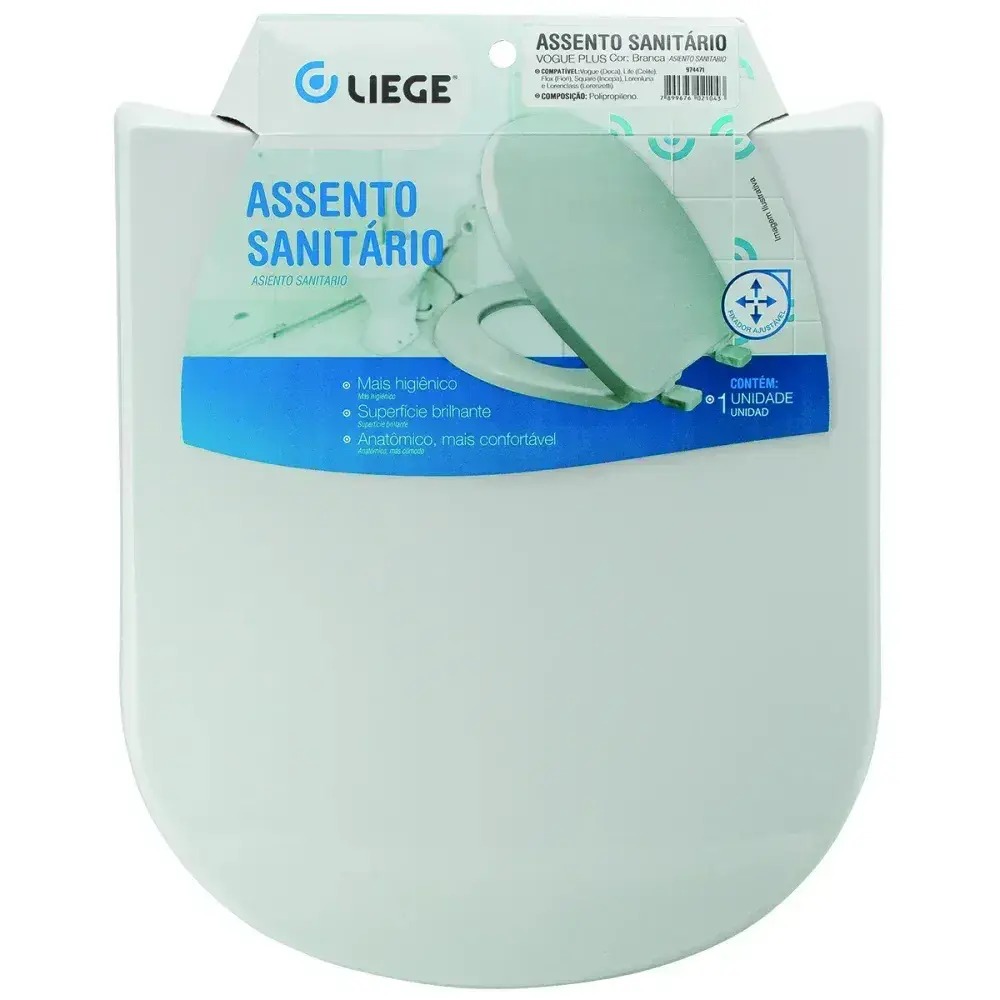 Assento sanitário Liege vogue plus branco — fotografia 8