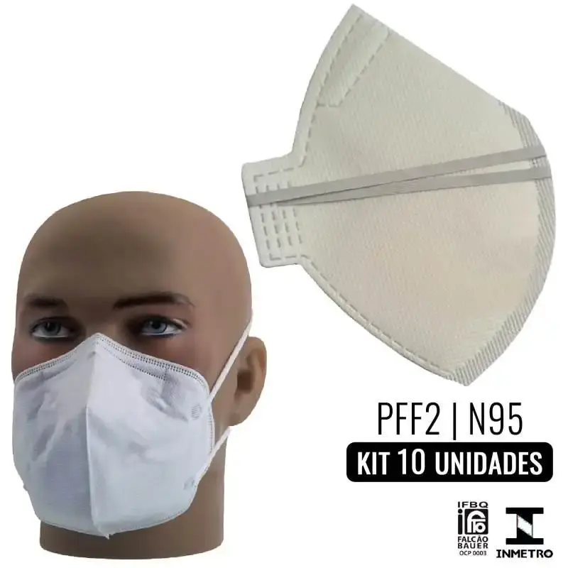 Máscara PFF2-S N95 Respirador N95 Branco s/ Válvula Kit com 10 Unidades ALLIANCE