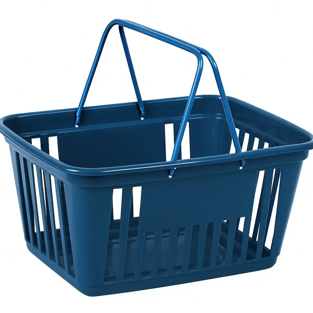 Cesta de mercado grande 21,4 litros com alça de metal 8201 Plasnew